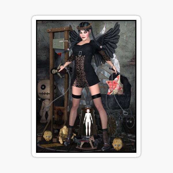 Wednesday Addams Fallen Witch Angel Sticker