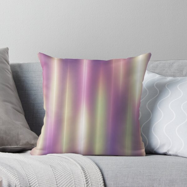 Purple, green and white abstract print Throw Pillow