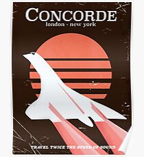 Concorde Vintage 70's flight poster Poster