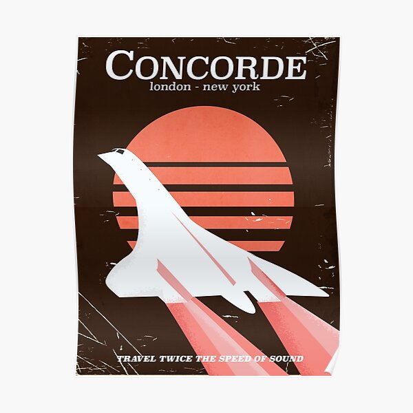 Affiche de vol du Concorde Vintage 70 Poster