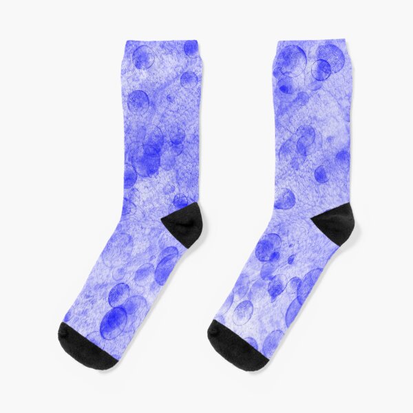 Blue and white abstract bubbles print Socks