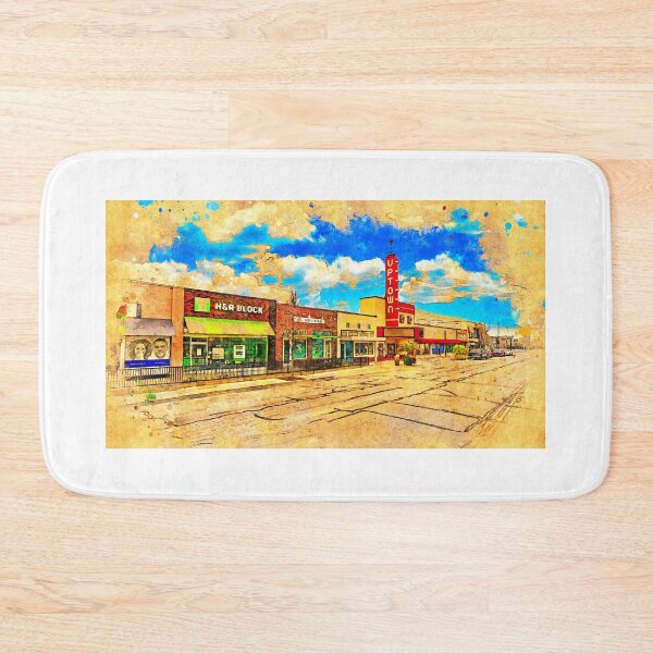 Item preview, The historic Uptown Theatre in downtown Grand Prairie, Texas - digital painting designed and sold by NickoPrints.