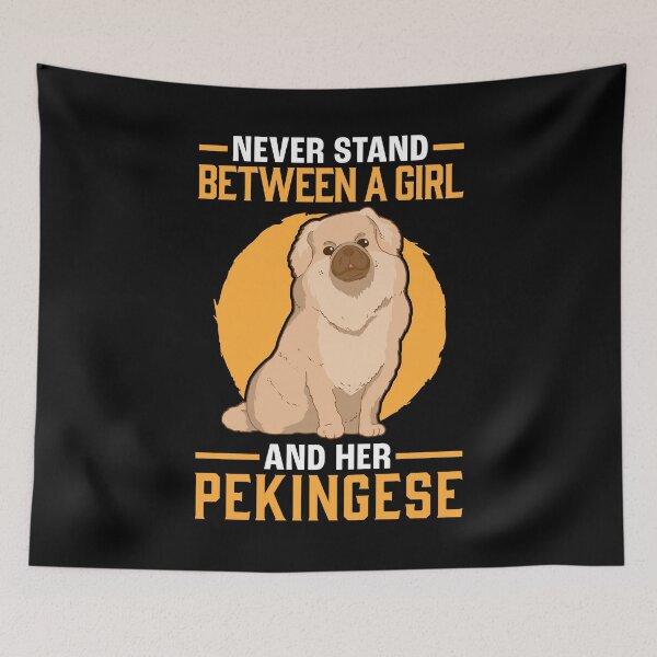Item preview, Girl with Pekingese palace dog Pekingese designed and sold by madgrfx.