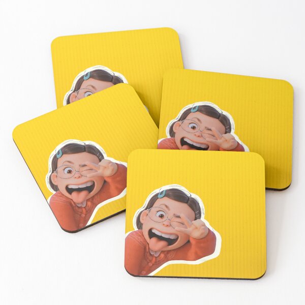 Item preview, Meilin showing peace sign yellow background designed and sold by Talitha Marya.