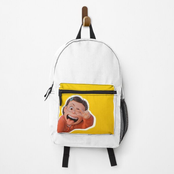 Item preview, Meilin showing peace sign yellow background designed and sold by Talitha Marya.