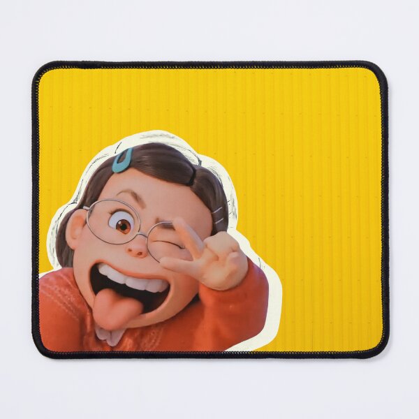 Item preview, Meilin showing peace sign yellow background designed and sold by Talitha Marya.