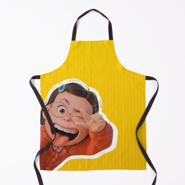 Item preview, Meilin showing peace sign yellow background designed and sold by Talitha Marya.