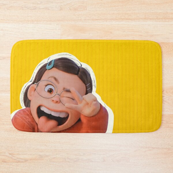 Item preview, Meilin showing peace sign yellow background designed and sold by Talitha Marya.