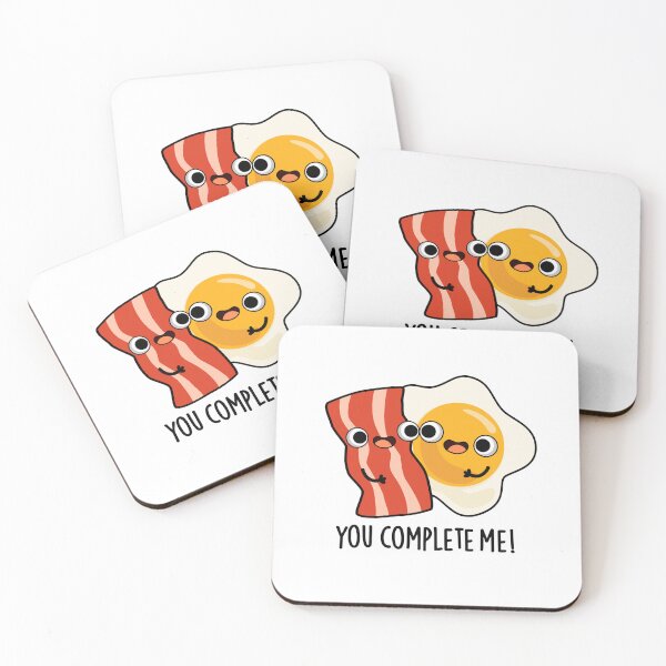 Item preview, You Complete Me Funny Bacon Egg Puns  designed and sold by punnybone.