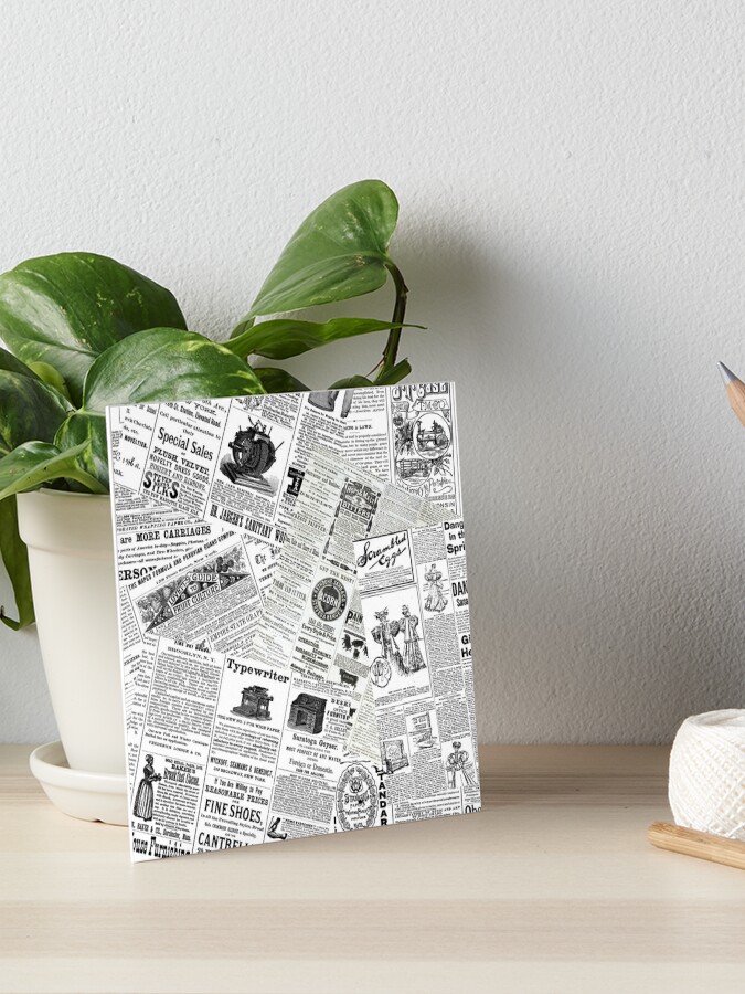 Vintage Newspaper Print Art Board Print for Sale by Jenna Goodwin