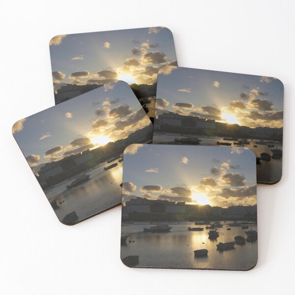 Item preview, Sunset over Arrecife inner harbour designed and sold by Ann Biddlecombe.
