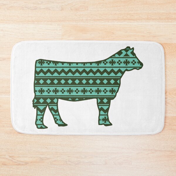Item preview, Show Heifer Silhouette with Green Southwest Pattern designed and sold by Sam Morrison.