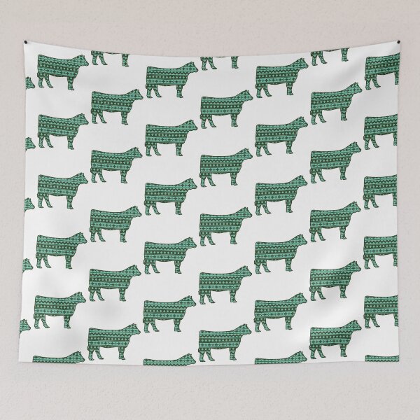 Item preview, Show Heifer Silhouette with Green Southwest Pattern designed and sold by Sam Morrison.