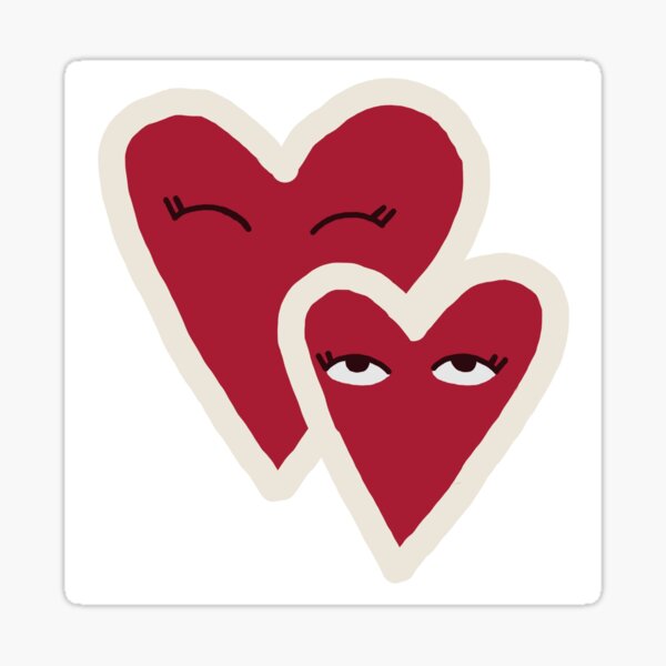 "Hearts With Eyes" Sticker by Phiaam Redbubble
