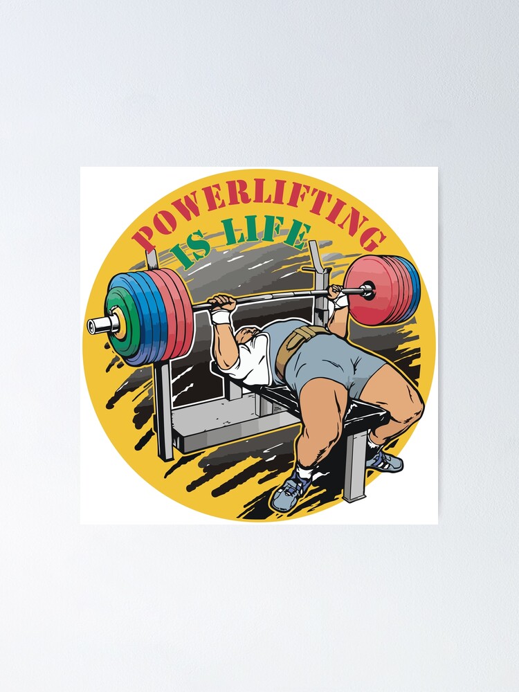 Powerlifting bench press gift for powerlifter gym training | Poster