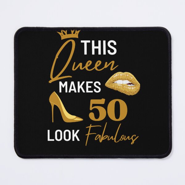 Item preview, Vintage Queen Birthday Quote 50th and fabulous Cool Heels fifty birthday Gift For Her designed and sold by Run to Creations.