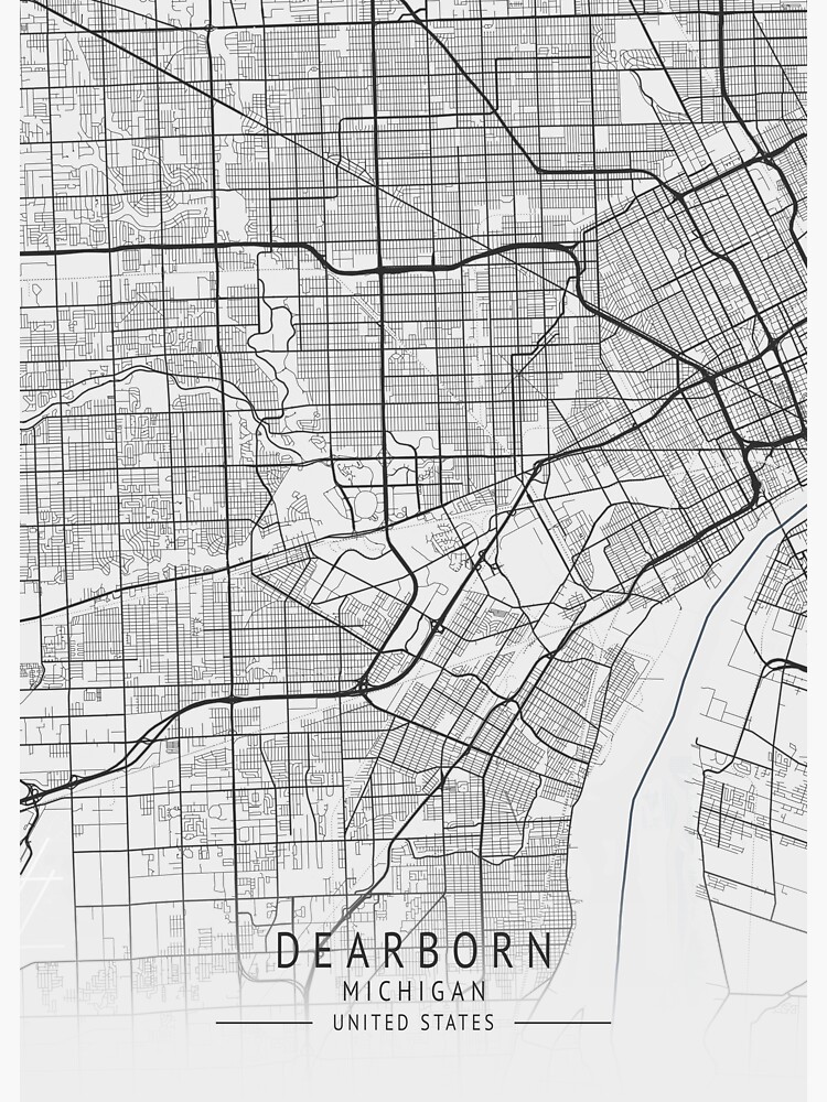 "Dearborn Michigan US Gray City Map" Sticker for Sale by ctmapprint