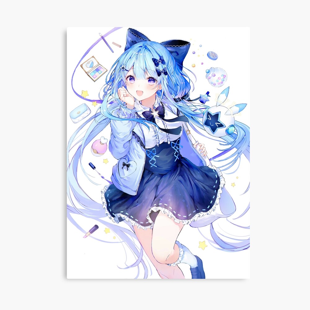 Cute anime girl in blue