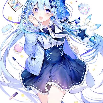Cute anime girl in blue" Art Print for Sale by LokShyu | Redbubble
