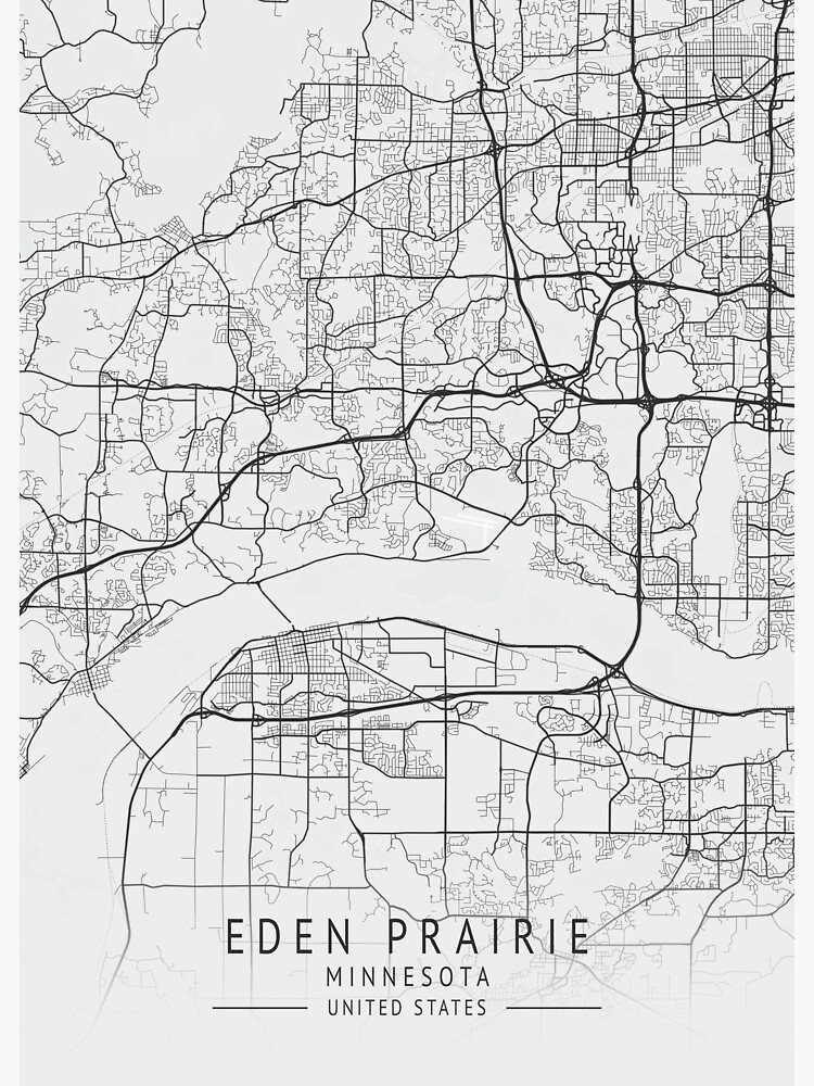 "Eden Prairie Minnesota US Gray City Map" Sticker by ctmapprint