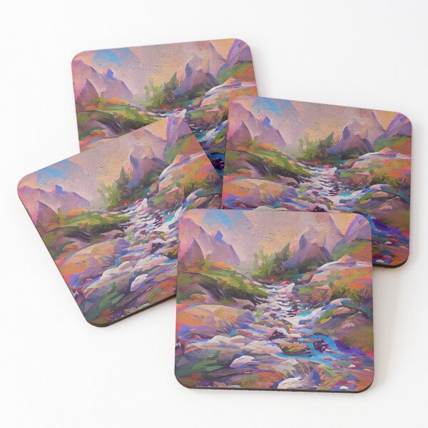 Item preview, Beautiful Painting of Mountain Stream designed and sold by CattlettArt.