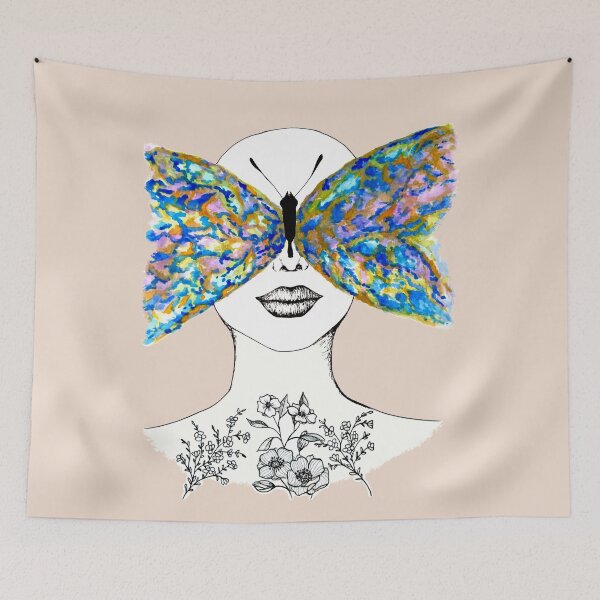 Item preview, Girl with butterfly vision designed and sold by oldsowl.