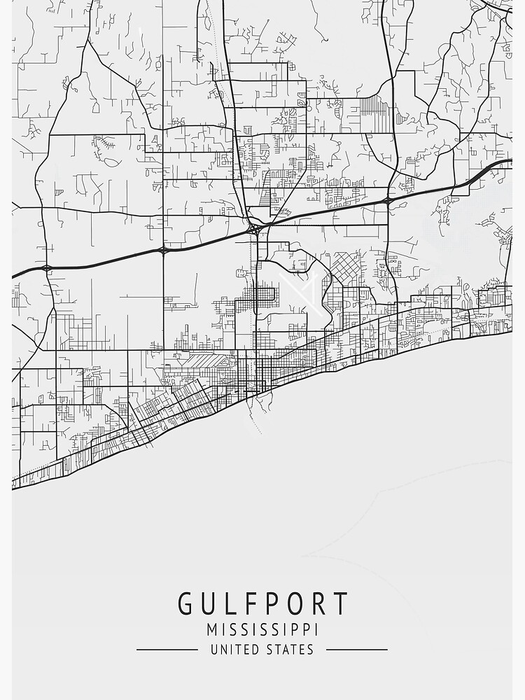 "Gulfport Mississippi US Gray City Map" Poster for Sale by ctmapprint Redbubble