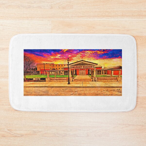 Item preview, Grand Prairie Farmers Market at sunset - digital painting designed and sold by NickoPrints.