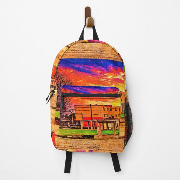 Item preview, Grand Prairie Farmers Market at sunset - digital painting designed and sold by NickoPrints.