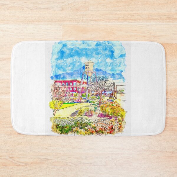 Item preview, The Water tower in Market Square, Grand Prairie, Texas - pen sketch and watercolor designed and sold by NickoPrints.