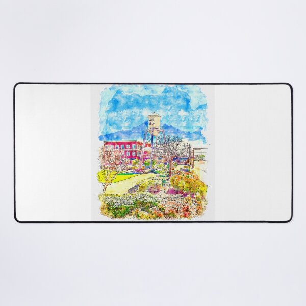 Item preview, The Water tower in Market Square, Grand Prairie, Texas - pen sketch and watercolor designed and sold by NickoPrints.