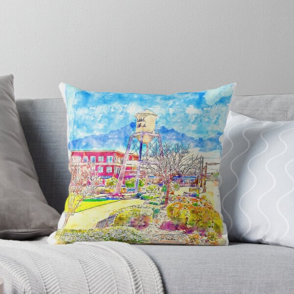 Item preview, The Water tower in Market Square, Grand Prairie, Texas - pen sketch and watercolor designed and sold by NickoPrints.