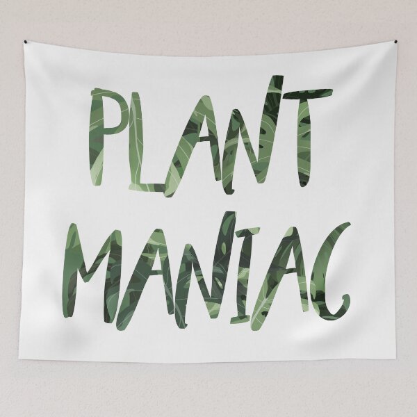 Item preview, Plant Maniac illustrated quote, funny plants quote designed and sold by Ana Moguš.