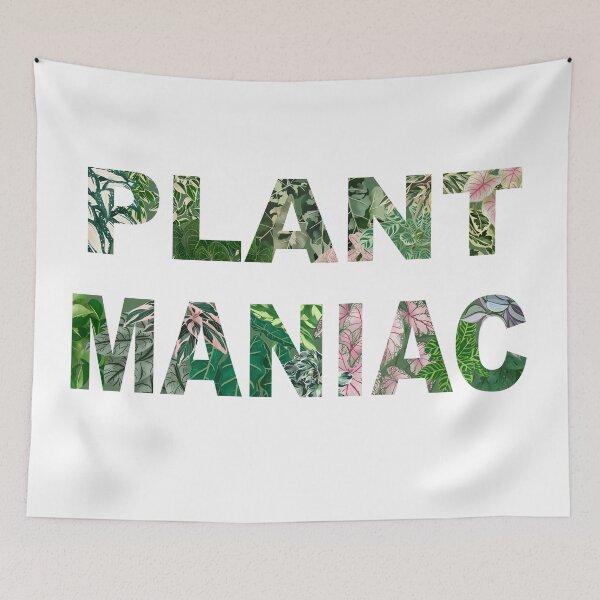 Item preview, Plant Maniac illustrated quote, funny plants quote 2 designed and sold by Ana Moguš.