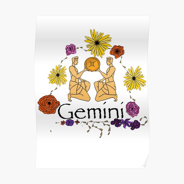"Gemini zodiac sign print for zodiac lovers." Poster for Sale by