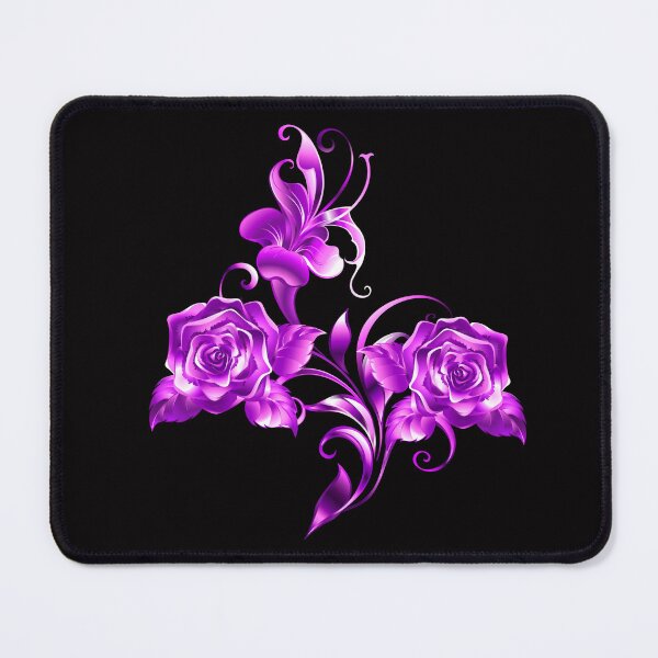 Item preview, Art Nouveau Purple Roses on Black designed and sold by SloganExpress.