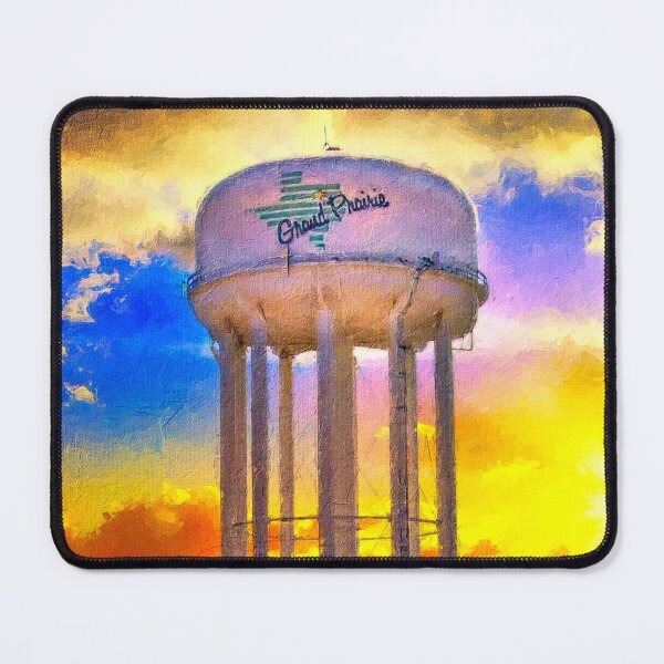Item preview, The water tower near State Highway 161 at sunset, Grand Prairie, Texas designed and sold by NickoPrints.