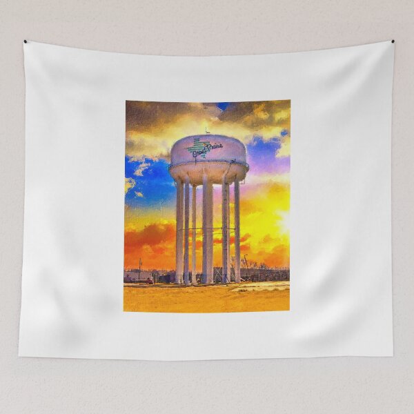 Item preview, The water tower near State Highway 161 at sunset, Grand Prairie, Texas designed and sold by NickoPrints.