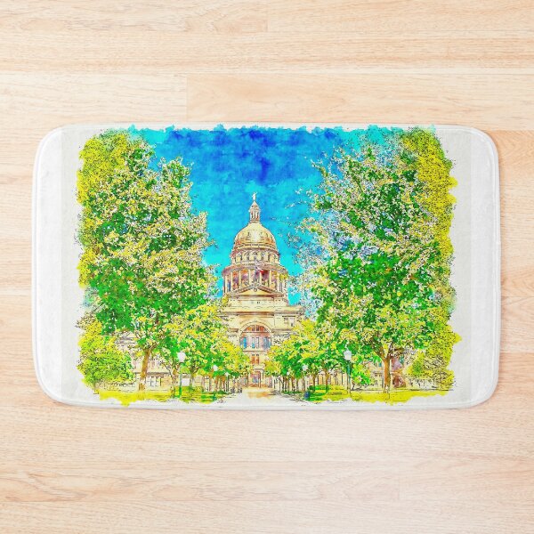Item preview, Texas State Capitol in Austin - pen sketch and watercolor designed and sold by NickoPrints.