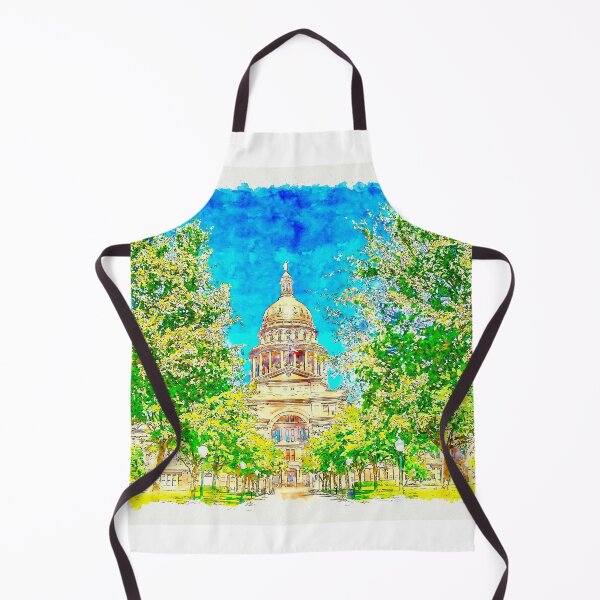 Item preview, Texas State Capitol in Austin - pen sketch and watercolor designed and sold by NickoPrints.