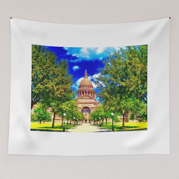 Item preview, Texas State Capitol in Austin - watercolor painting designed and sold by NickoPrints.
