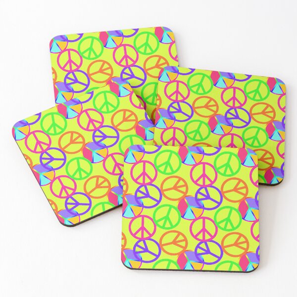 Item preview, Peace Signs Patterns on Peridot Green | Felt Style | Cherie's Art(c)2022 designed and sold by CheriesArt.