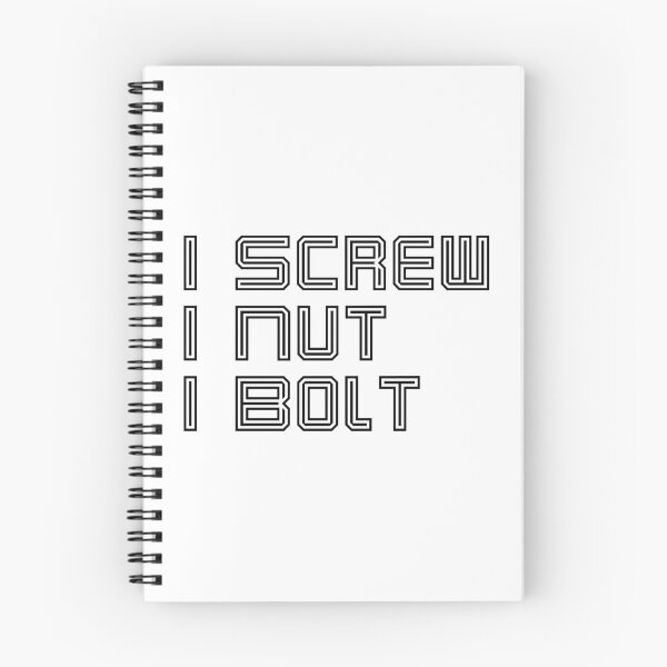 Item preview, I screw I nut I bolt minimalist line art typography text designed and sold by Randa Ranmania.