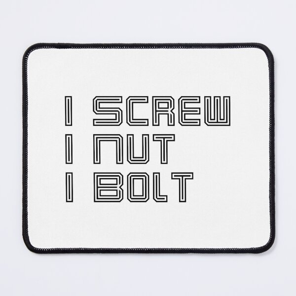Item preview, I screw I nut I bolt minimalist line art typography text designed and sold by Randa Ranmania.