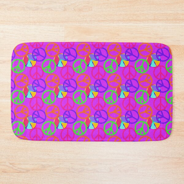 Item preview, Peace Signs Patterns on Pink | Felt Style | Cherie's Art(c)2022 designed and sold by CheriesArt.