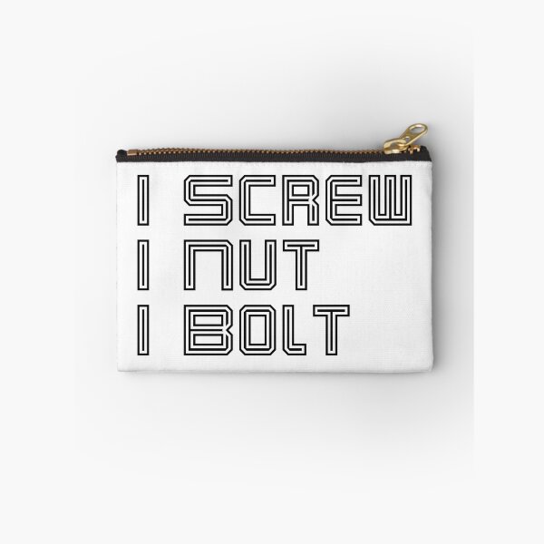 Item preview, I screw I nut I bolt minimalist line art typography text designed and sold by Randa Ranmania.