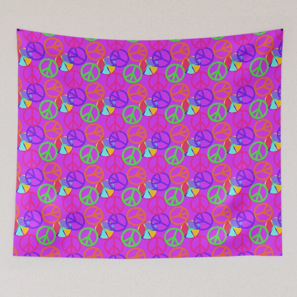 Item preview, Peace Signs Patterns on Pink | Felt Style | Cherie's Art(c)2022 designed and sold by CheriesArt.