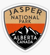 Pegatina PARQUE NACIONAL JASPER ALBERTA CANADÁ Esquí Esquí Montaña Montañas Snowboard Paseos en barco Senderismo 3