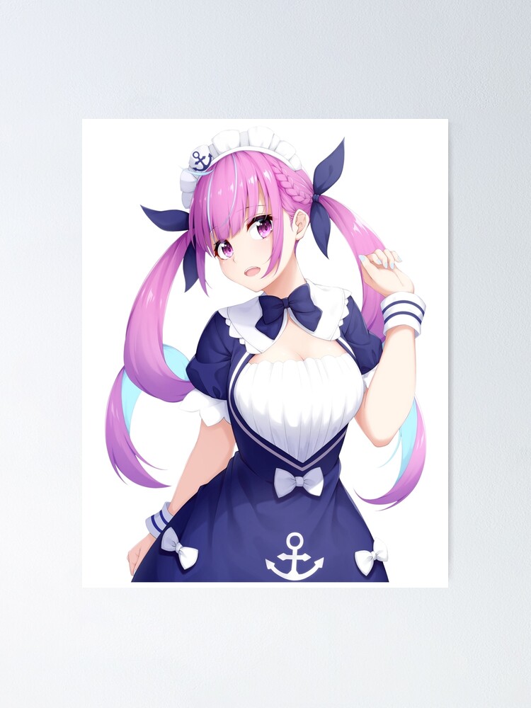 "Minato Aqua Hololive Cute Maid Anime Girl" Poster By Risumu | Redbubble