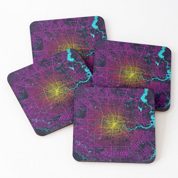 Item preview, Houston City Map of Texas, USA - Neon designed and sold by deMAP.